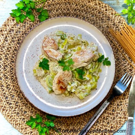 Poulet à la fondue de Poireau