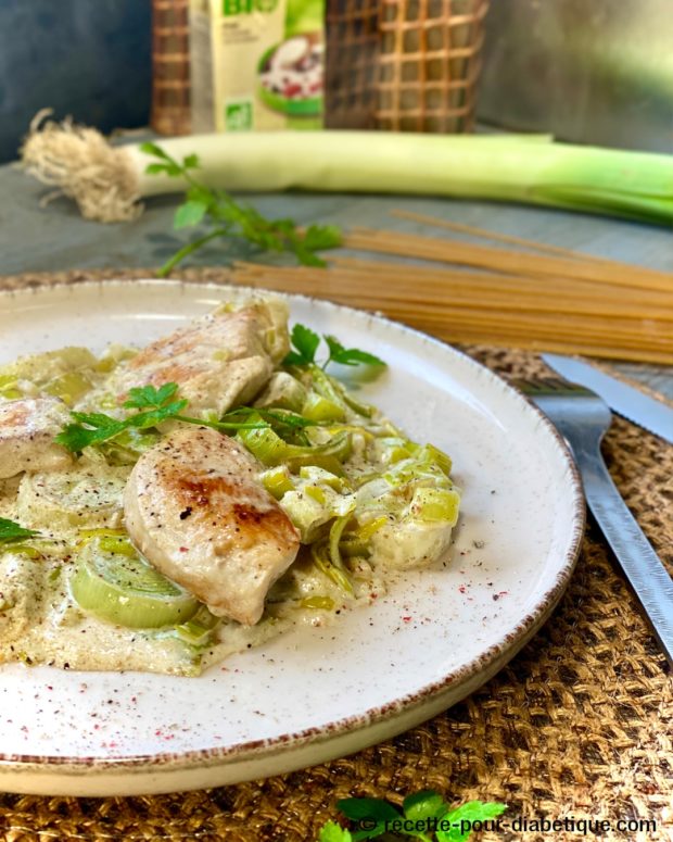 poulet creme fondue de poireau