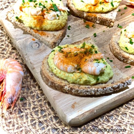 Tartines gourmandes à l'Avocat et aux Crevettes