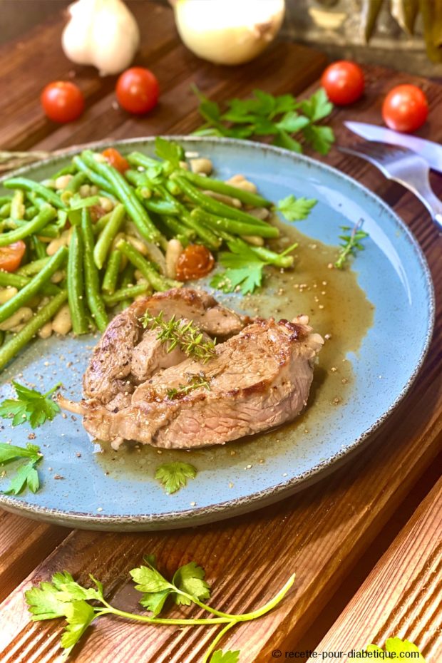 Tranches de Gigot d'agneau mariné aux herbes