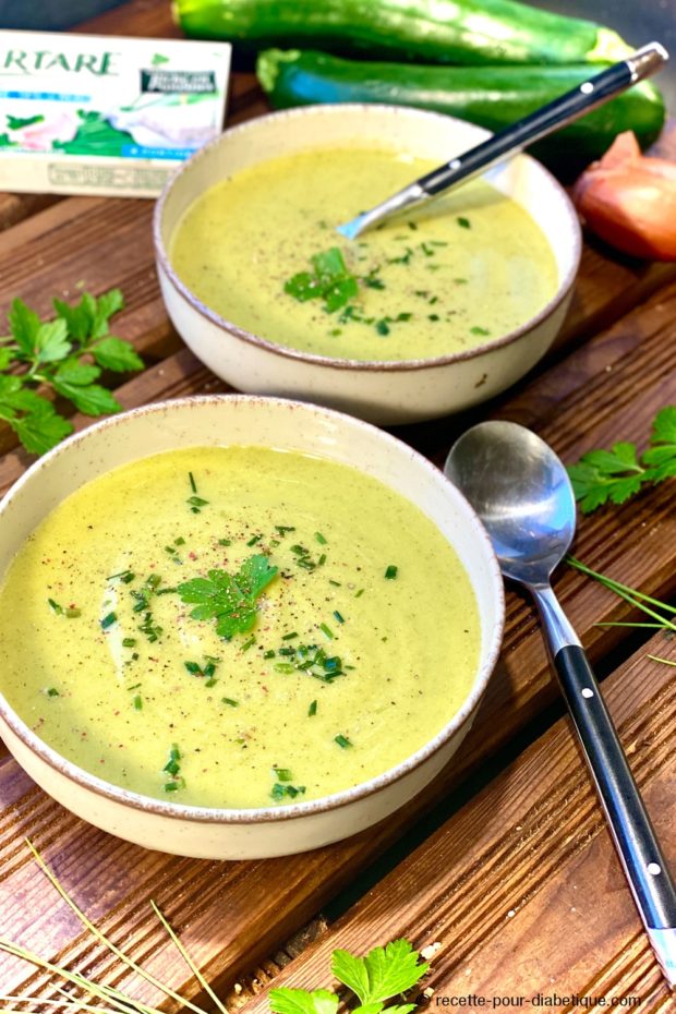 velouté courgette tartare son d'avoine