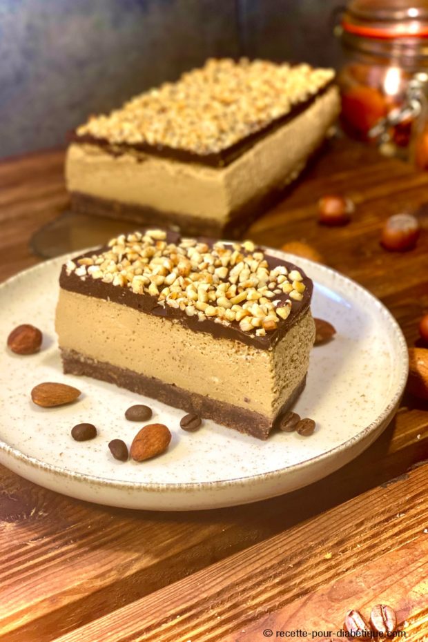 Bavarois au café et noisettes sans sucre