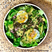 Bowl Lentilles, Oeuf et Jambon sauce moutarde