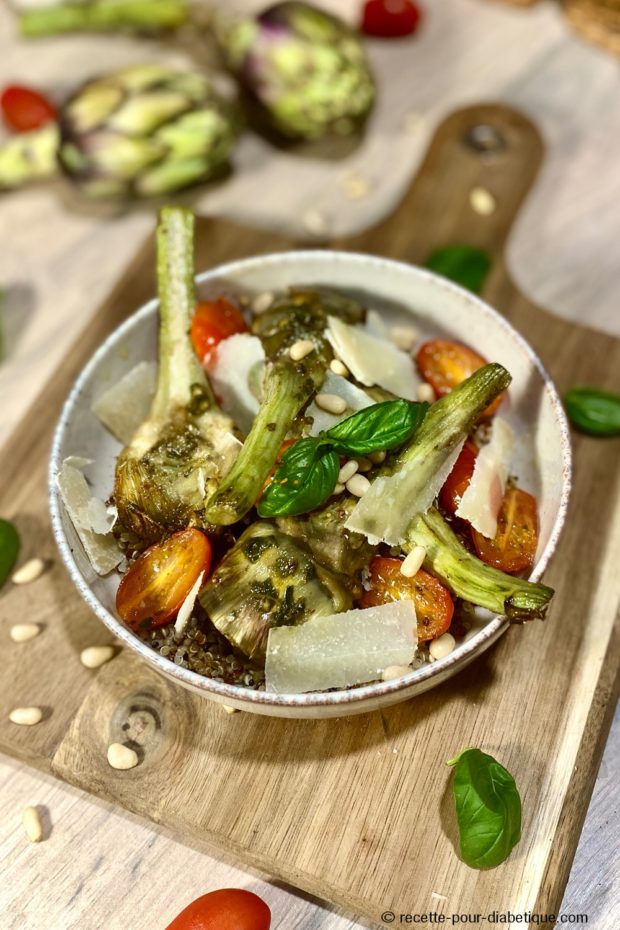 Artichauts au Pesto et Quinoa