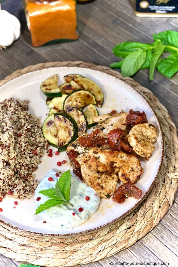 Poulet au Cumin aux Courgettes et Quinoa