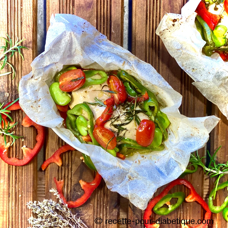 Papillote de filet de Poulet au four à la Provençale