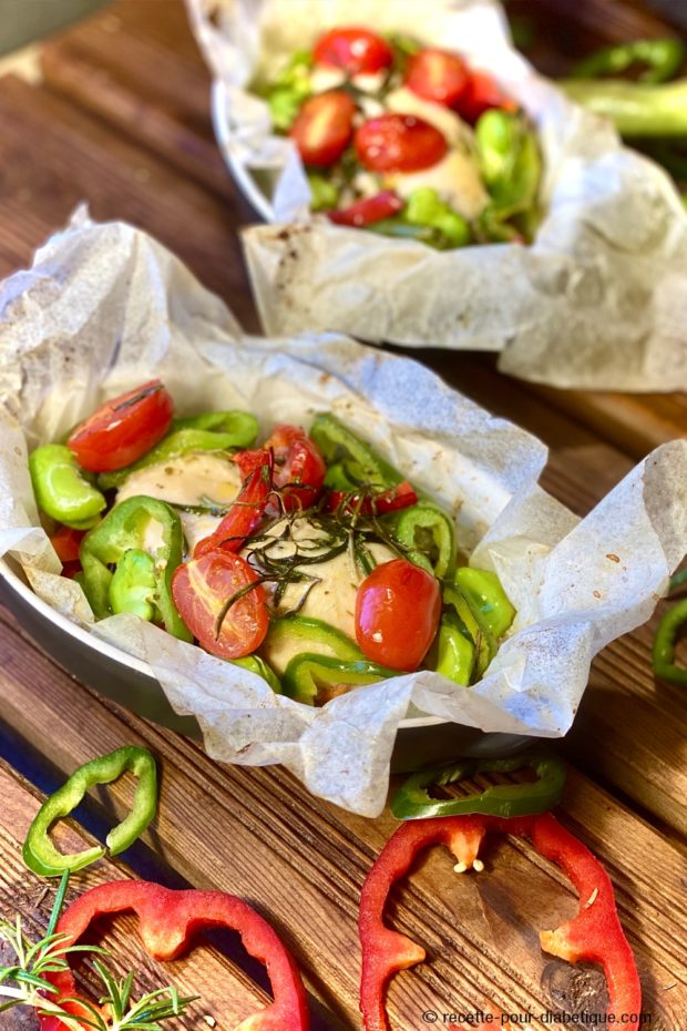 Papillote de filet de Poulet au four à la Provençale