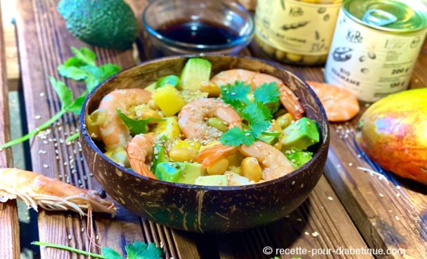 Salade exotique au Lupin et Crevettes