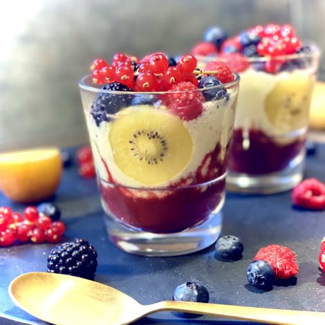 Mousse au Kiwi et Fruits rouges