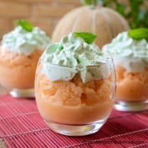 glace melon sans sucre et chntilly menthe