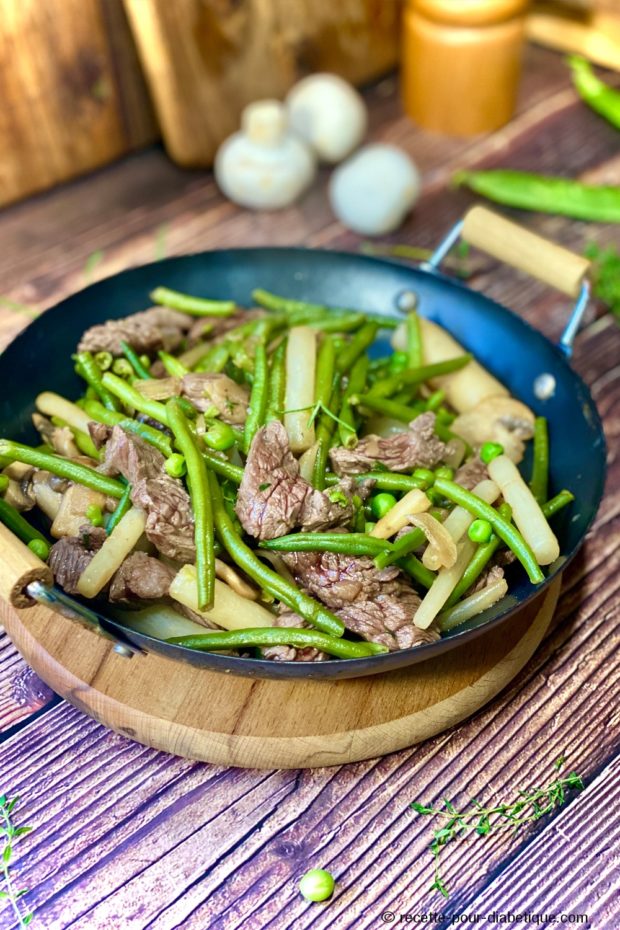 Poêlée de Légumes et Champignons au Boeuf