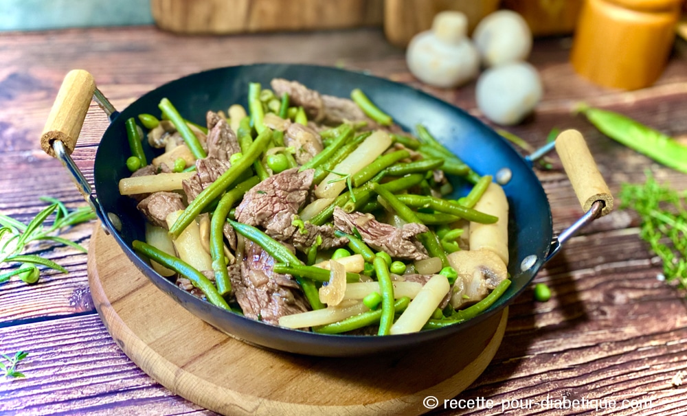 Poêlée de Légumes et Champignons au Boeuf