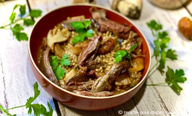 Risotto de Sarrasin au Cèpes et confit de canard