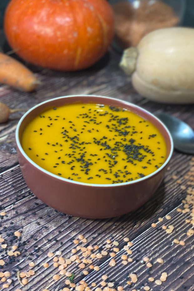 Velouté de Courge aux Lentilles