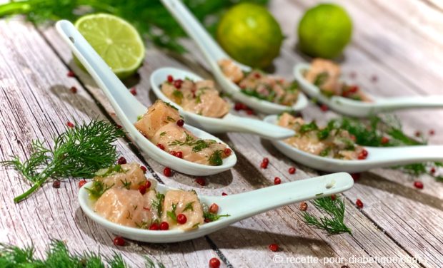 Bouchées de Saumon mariné à l'Aneth