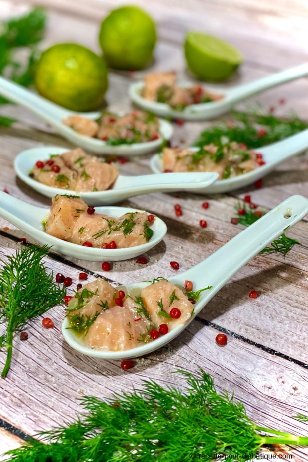 Bouchées de Saumon mariné à l'Aneth