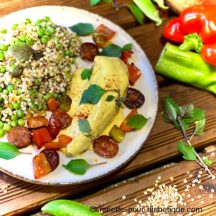 Poulet Sauce Safran et garniture IG Bas