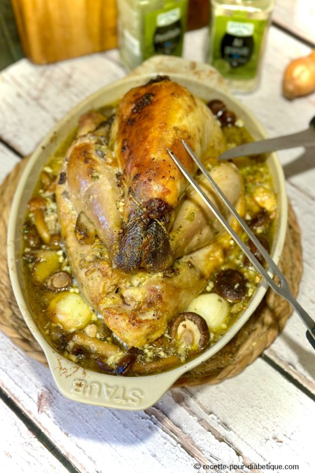 Pintade Rôtie aux champignons