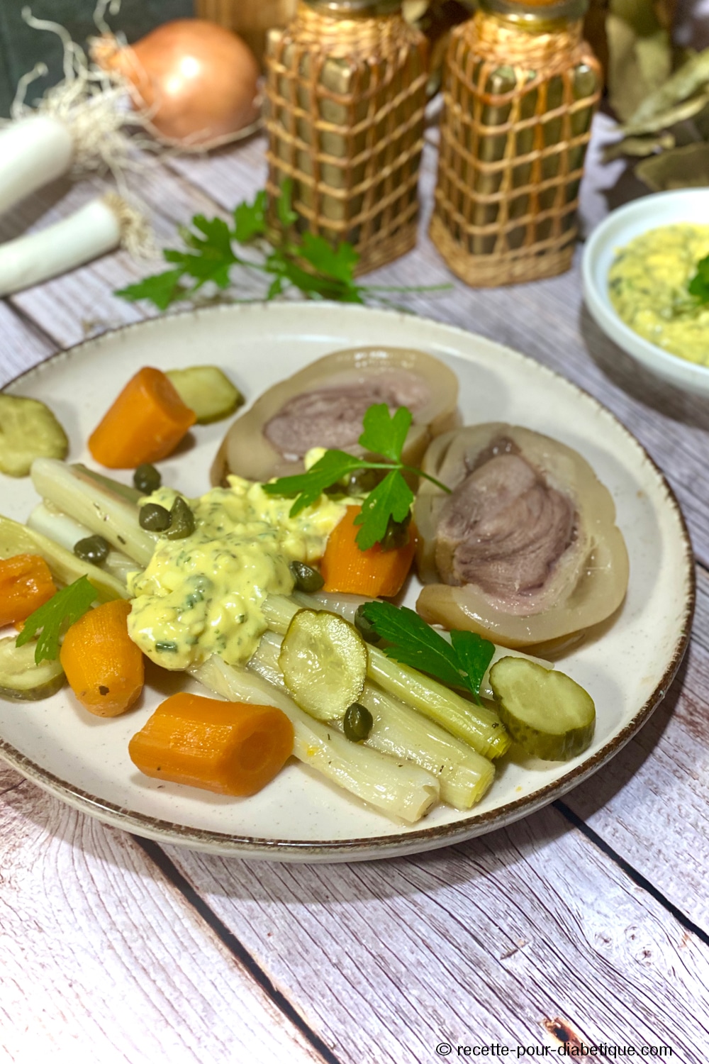 Tête de Veau aux Poireaux sauce Gribiche