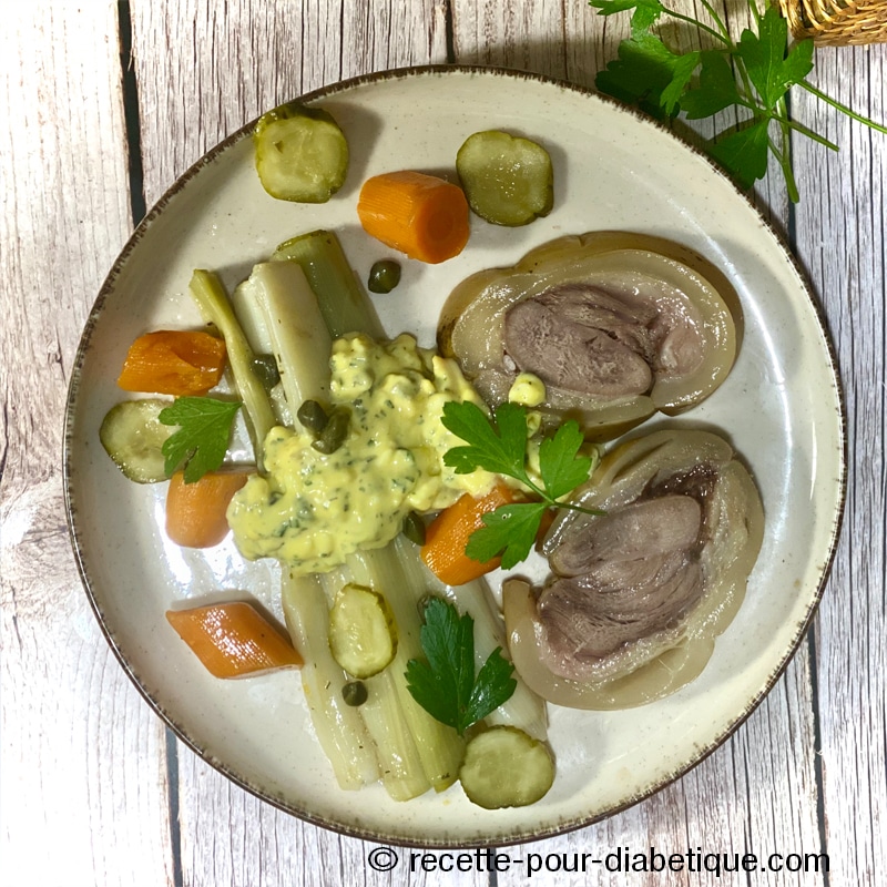 Tête de Veau aux Poireaux sauce Gribiche