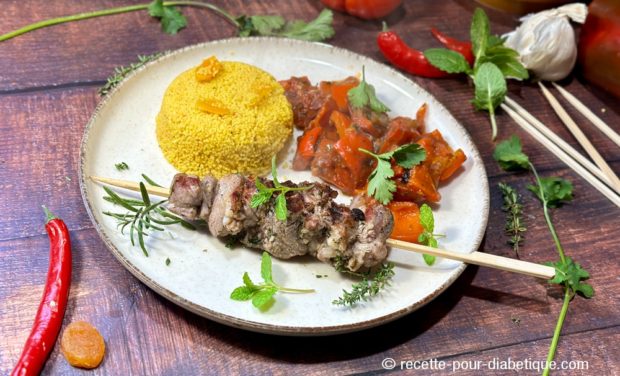 brochettes d'agneau mariné