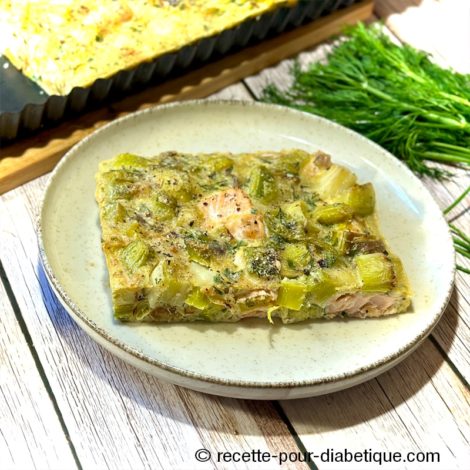 Quiche sans pâte au Saumon et Poireaux