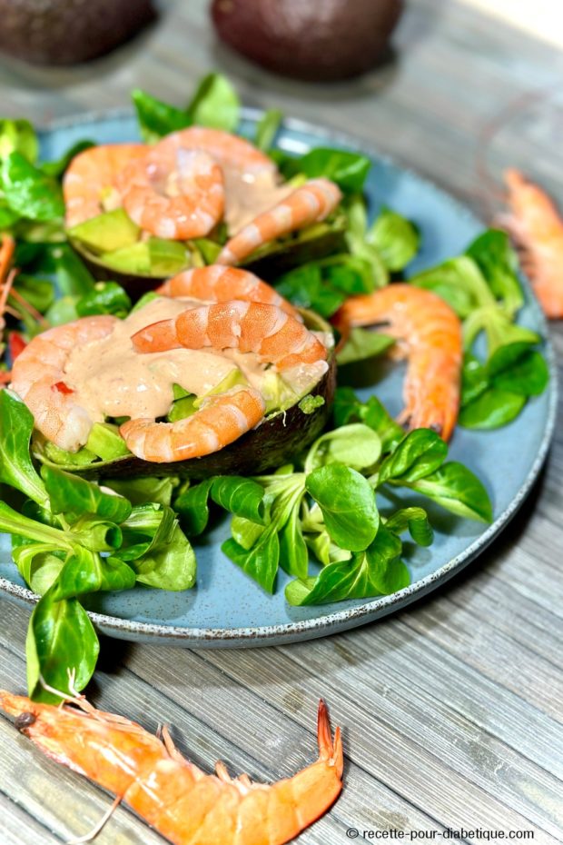 Avocat crevettes sauce Cocktail