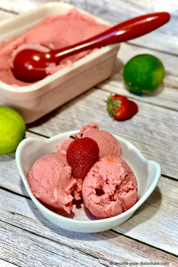 Glace fraise sans sucre
