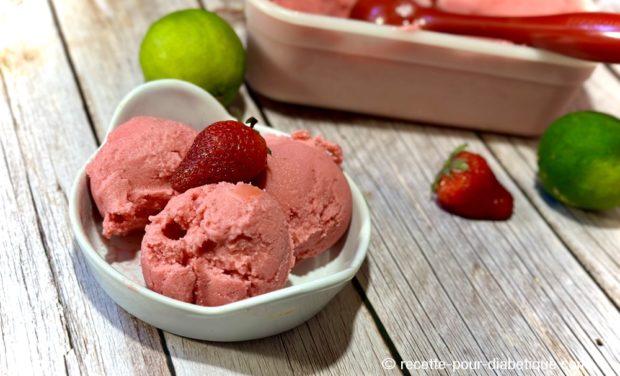 Glace à la fraise sans sucre