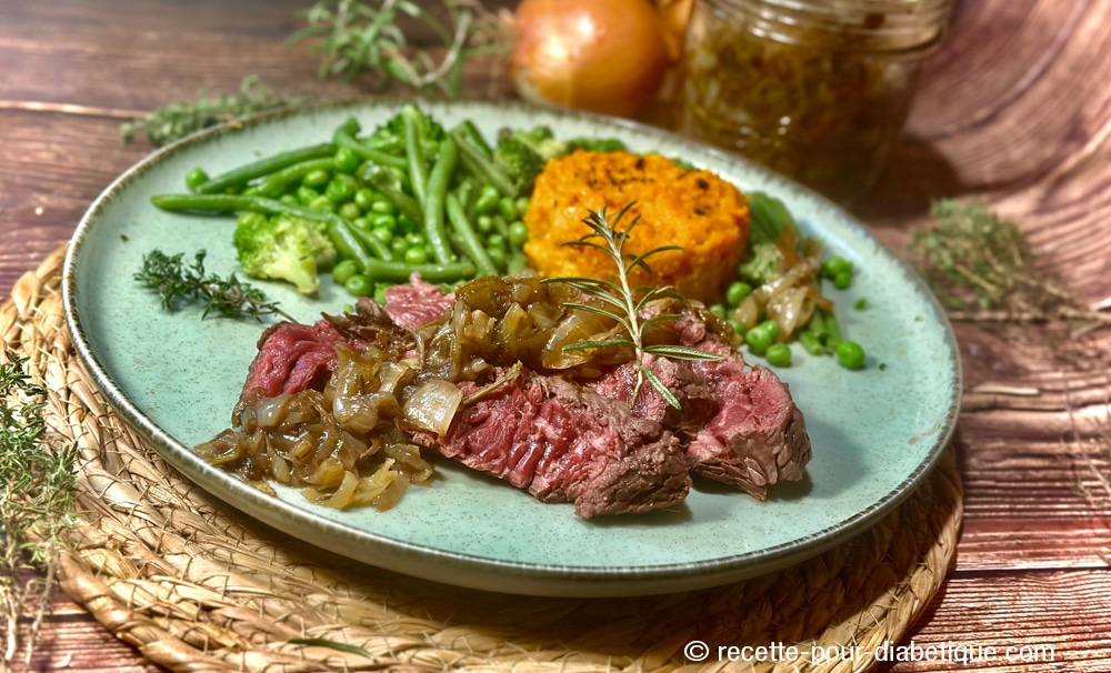 Onglet de Boeuf au confit d'oignons
