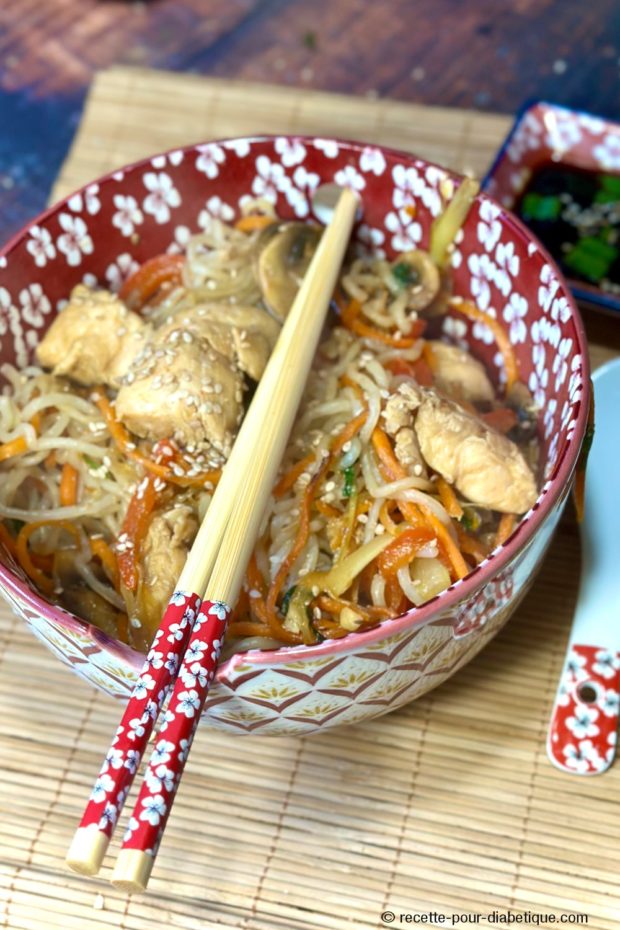 Poulet sauté aux Nouilles de Konjac