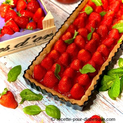 Tarte aux fraises sans crème pâtissière ( IG bas et sans sucre )