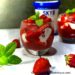 Fraises au Skyr, coulis  et à la menthe