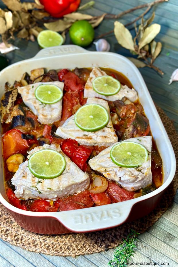 Espadon au four à la Ratatouille Confite