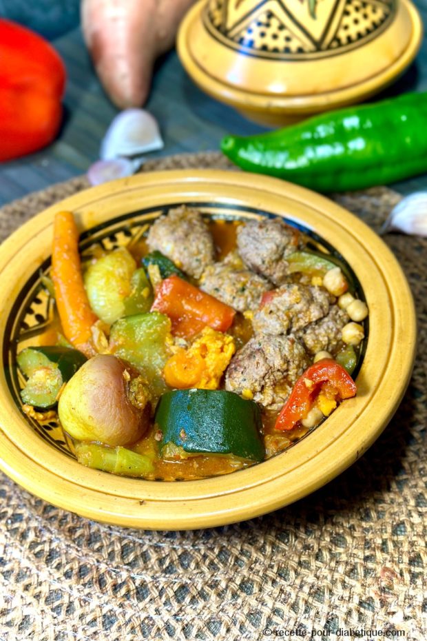 Tajine Boulettes Kefta et légumes