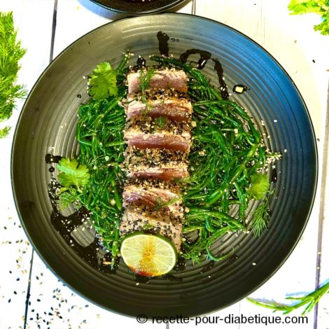 Tataki de Thon à la Salicorne poêlée