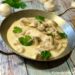 Aiguillettes de poulet à la crème de soja et champignons