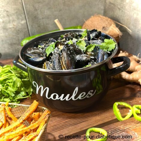 Moules Coco et ses frites de patate douce