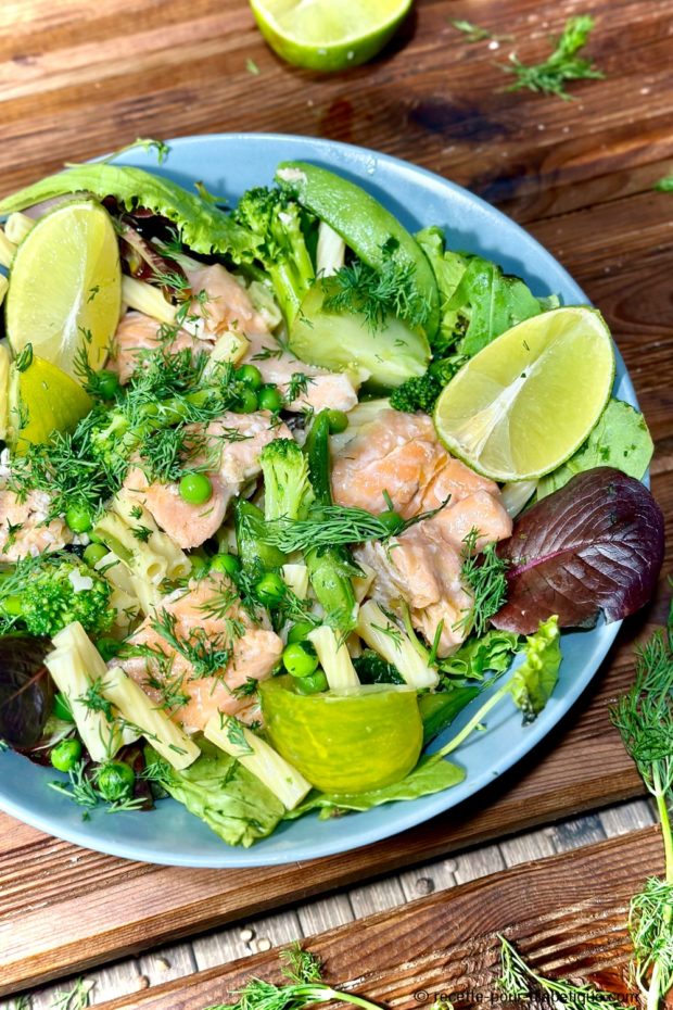 Salade de Pâtes au Saumon et verdure