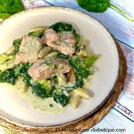 Saumon au épinards à la crème de Soja