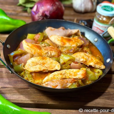 Aiguillettes de Poulet en Piperade
