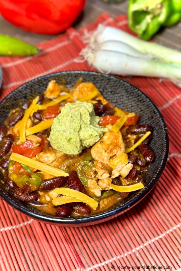 Chili con pollo et Guacamole