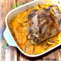 Gigot d'agneau et patates douces au four