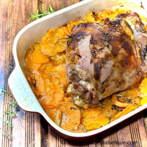 Gigot d'agneau et patates douces au four
