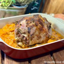 Gigot d'agneau et patates douces au four