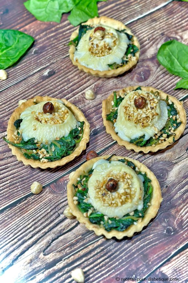 Tartelettes IG Bas aux épinards et fromage de chèvre