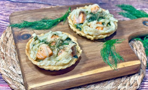 Tartelettes Truite saumonée courgette et épinards