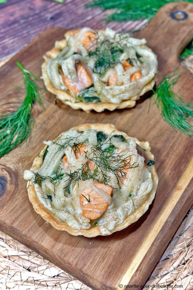 Tartelettes igbas Truite courgette et épinards