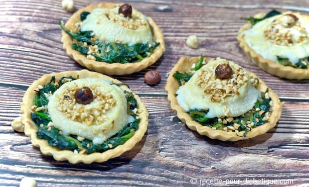 Tartelettes IG Bas aux épinards et fromage de chèvre