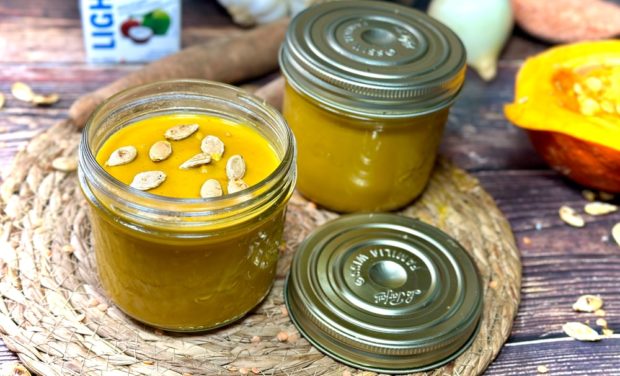 Velouté de Potimarron aux lentilles et Curry Coco